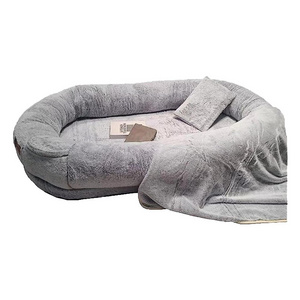 Queeneo Luxury Popular Super Large Sleep Deeper Donut Pet Bed For Humans Sized Lazy Round Plush Removable Antibacterial Sofa