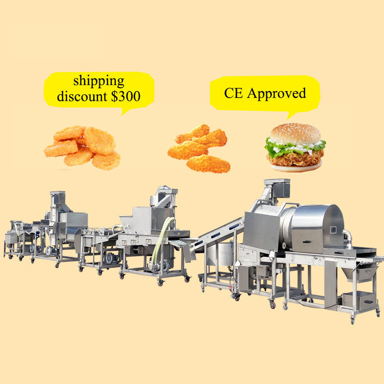 Fully Automatic Beef and Chicken Hamburger Machine Meat Nugget Production Burger Patty Make Line