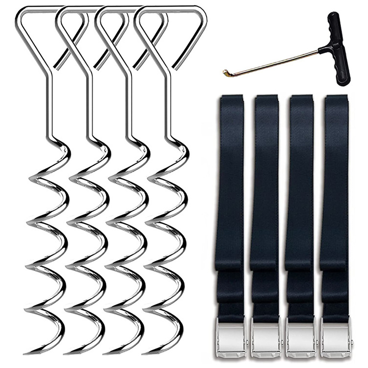 Fixing Screws Trampoline Stakes Heavy Duty Swing Dog Tie Anchor Kits