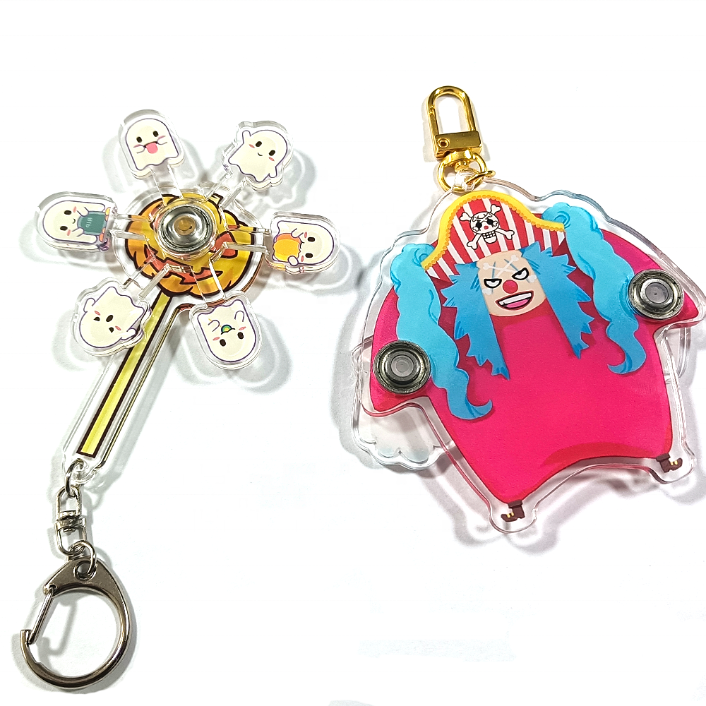 Promotional Custom Printed Clear Charms Spinning Acrylic Keychain High Quality Acrylic Charms Supplier Make Your Own Keychain