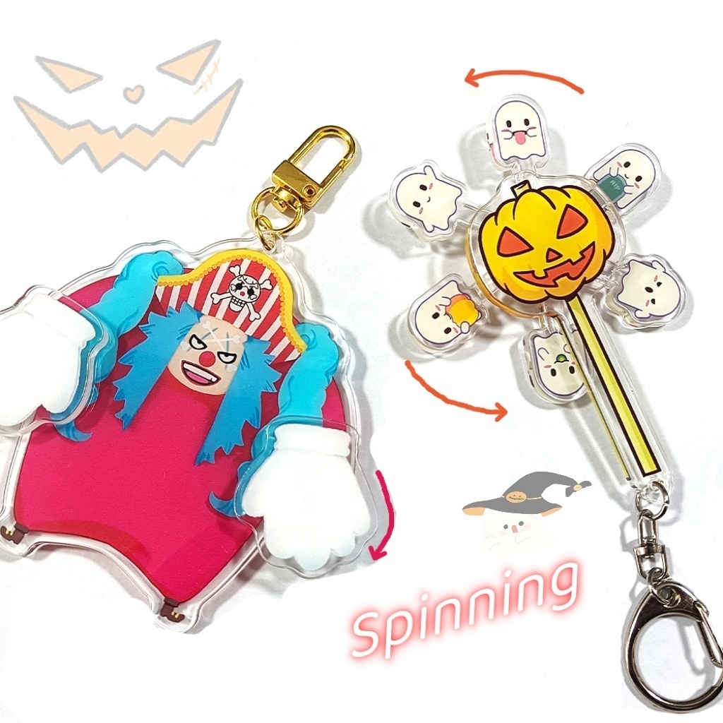 Promotional Custom Printed Clear Charms Spinning Acrylic Keychain High Quality Acrylic Charms Supplier Make Your Own Keychain