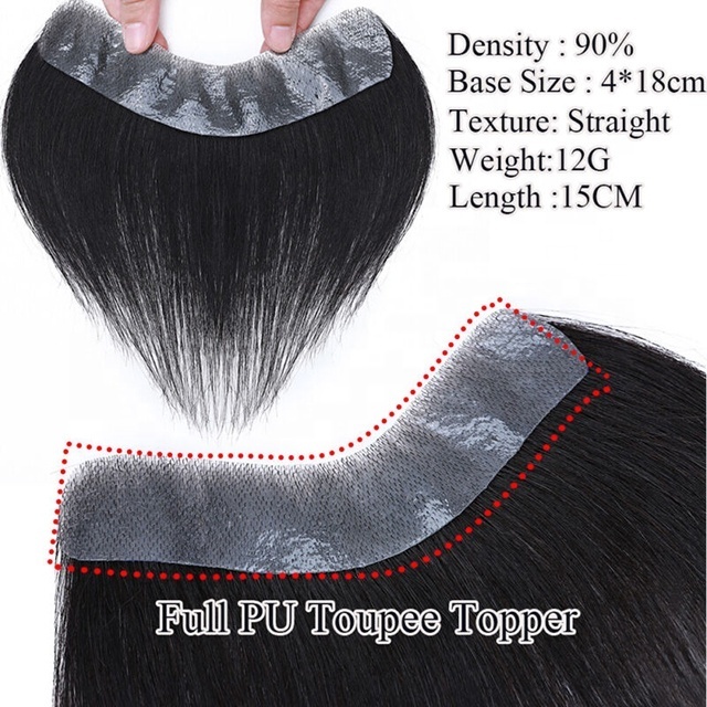 Men Toupee 100% Human Hair Piece V-Loop Hairline Frontal for Men Thin Skin Tape Men Wigs 6 inch human hair toupee