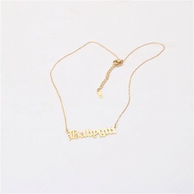 Permanent Jewelry Gold Plated Babygirl Letters Choker Necklace Stainless Steel Jewelry Wholesale