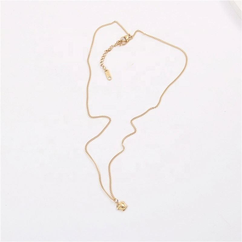 Permanent Jewelry 18k Gold Plated Stylish Head Pendant Necklace Pvd Gold Plated Stainless Steel Jewelry Tarnish Free Jewelry