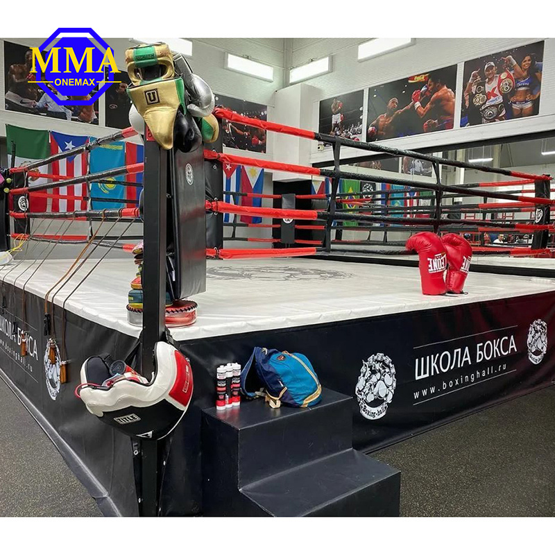 MMA ONEMAX WBC Standard Boxing Ring Customized 5m*5m Table Type For Muay Thai Kickboxing Events