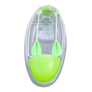 Linyiqueen Customized Small Plastic Boats See Through Crystal Bottom Kayak Gonflable Transparent Poly carbonate Clear Kayak