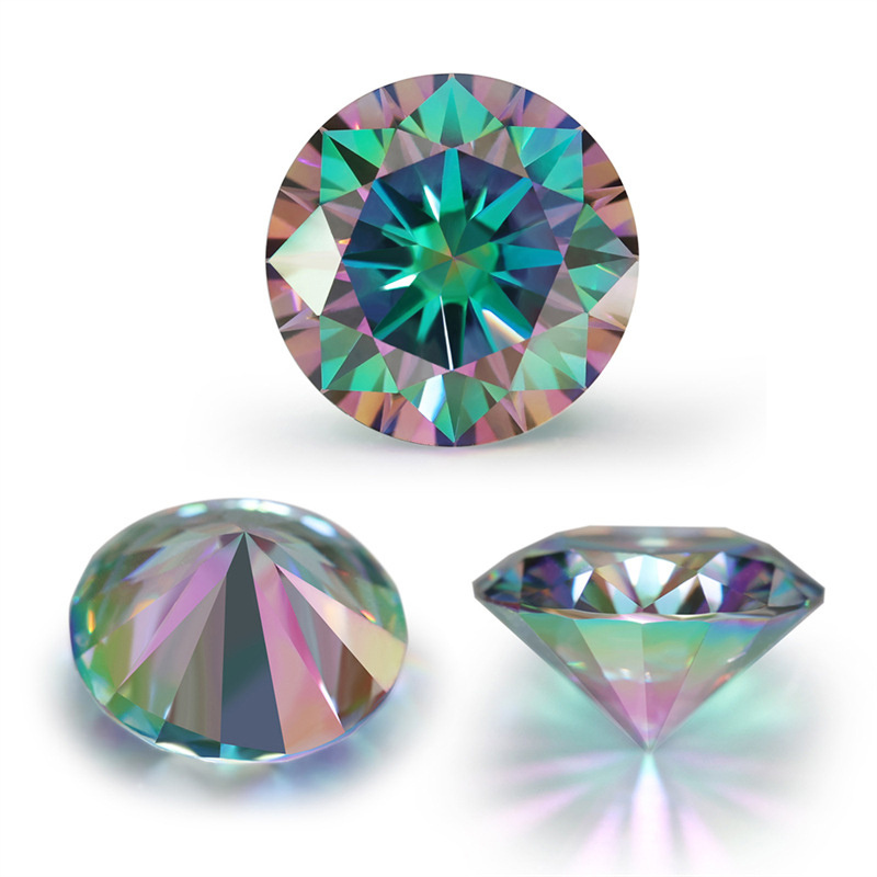 Factory Price Wholesale GRA Certified Lab Grown Diamond Pink Gray Blue Green Garnet Color VVS Loose Moissanite Stones