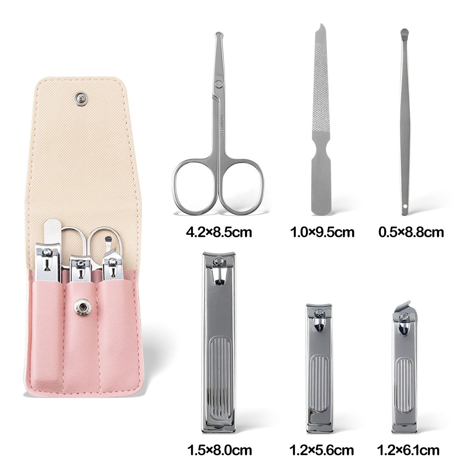 Wholesale Stainless Steel 6 pcs Fingernail Toenail Clippers Manicure Set with Package