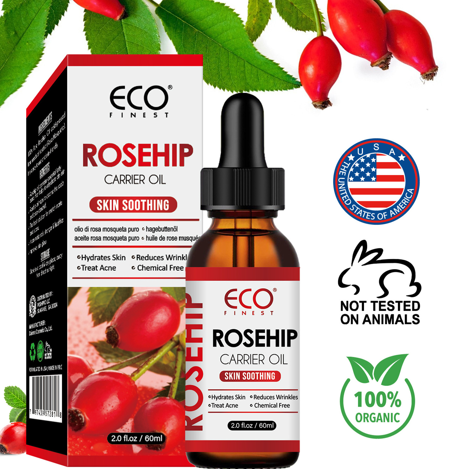 In Stock 100% Pure Cold Pressed Organic Rosehip Seed Oil for Gua Sha Massage & Essential Face Oil & Acne Scars-281315