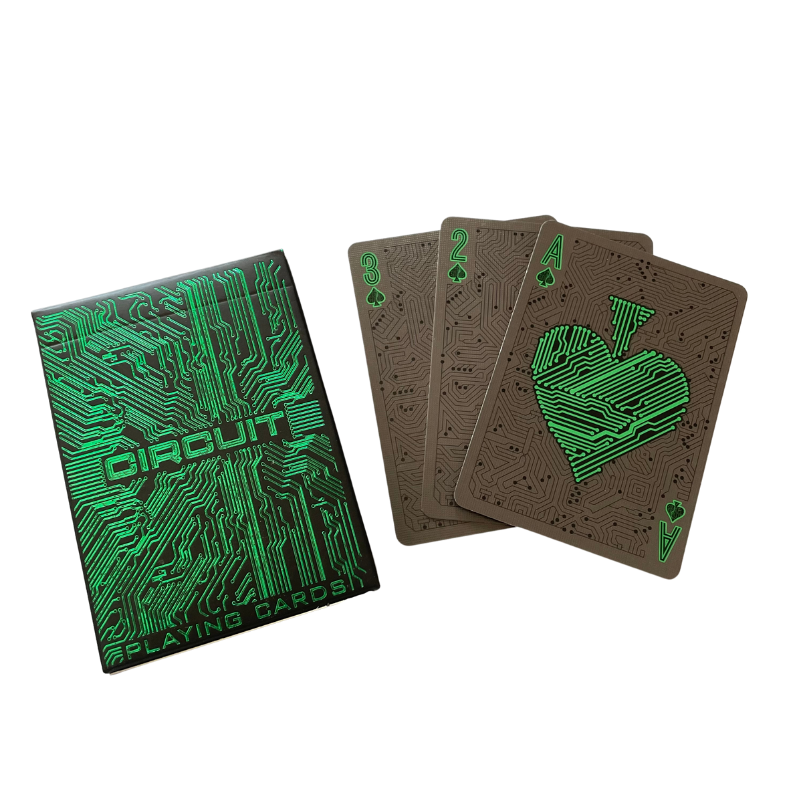 wholesale customization green foil poker printing tun huang playing cards custom playing cards with box