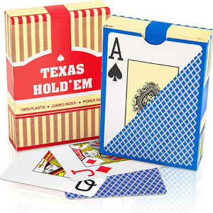 OEM Bridge Size 100% Plastic Playing Cards Texas Hold em Card Games 100% Plastic Playing Cards