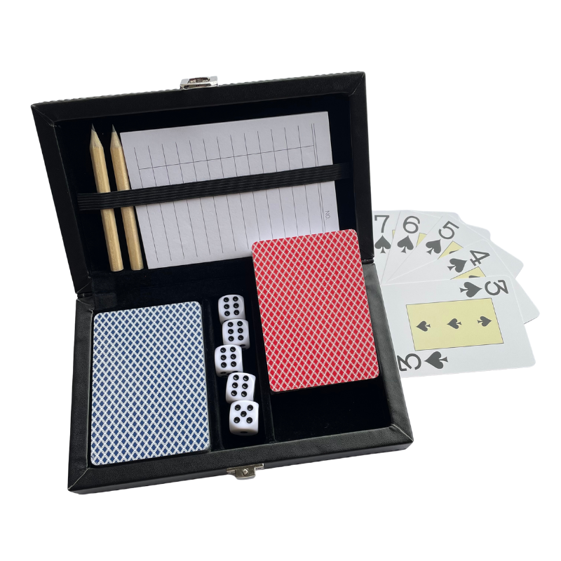 Buy OEM printing leather deck box plastic playing cards leather deck cards box waterproof playing cards