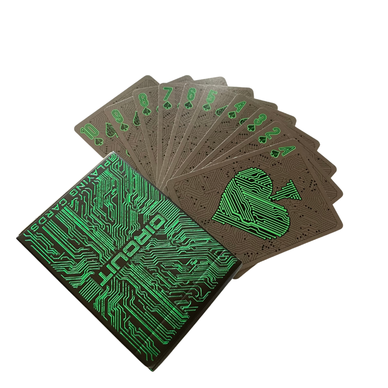 wholesale customization green foil poker printing tun huang playing cards custom playing cards with box