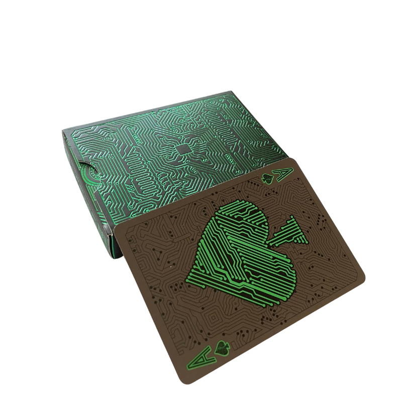 wholesale customization green foil poker printing tun huang playing cards custom playing cards with box