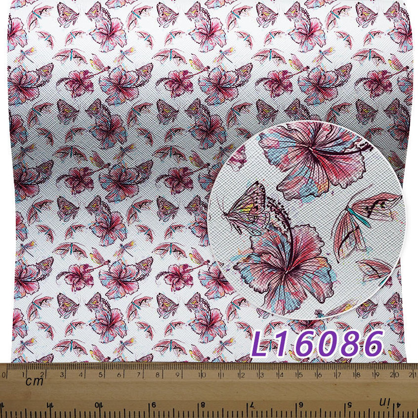 136Cm*30Cm Professional Custom Butterfly Design PU Faux Synthetic Leather Sheets For DIY