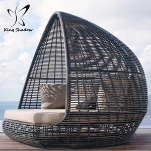 Hotel outdoor furniture leisure chair rattan sunbed outdoor daybed for swimming pool