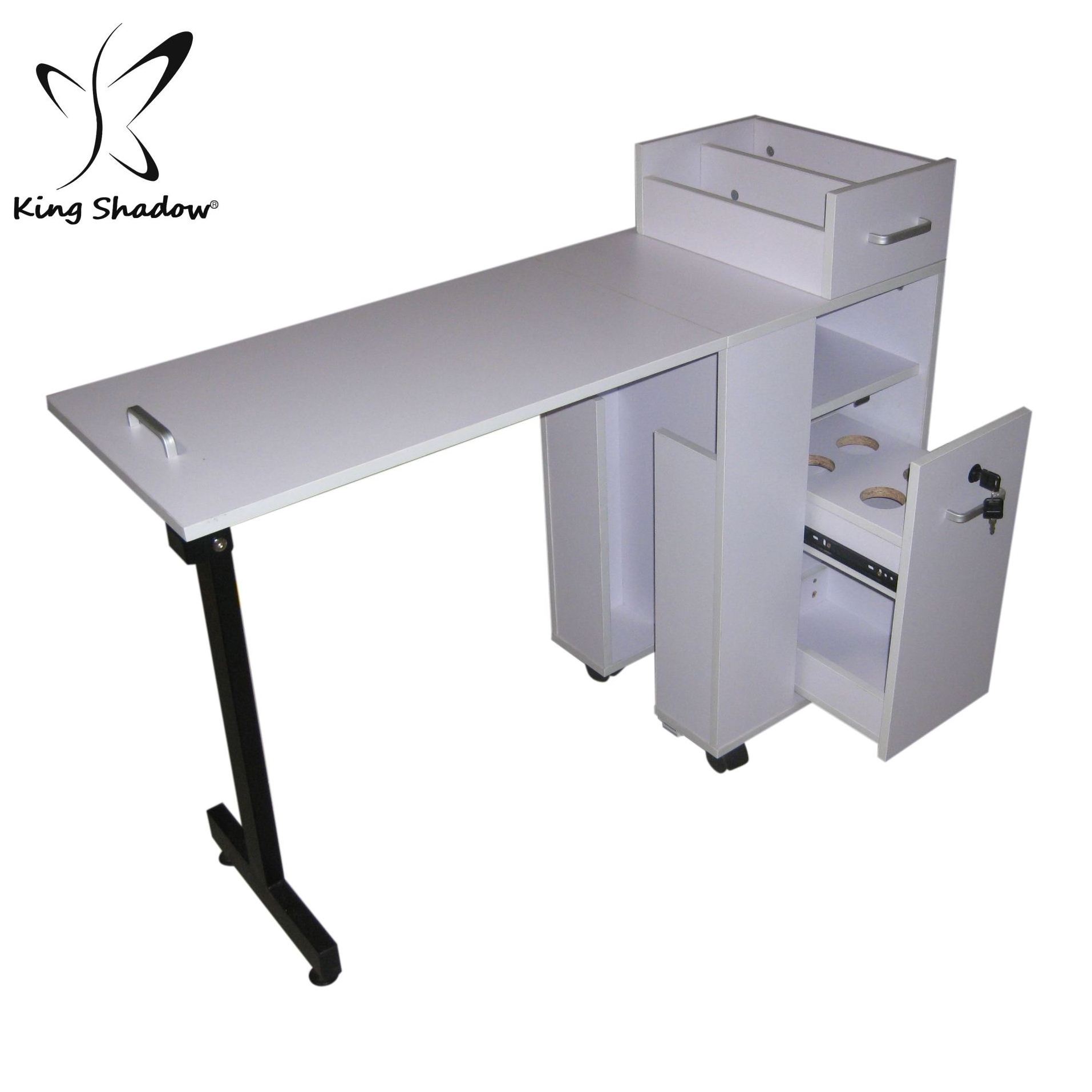 Kingshadow nail salon equipment nail desk vintage and simple design manicure table for beauty salon furniture