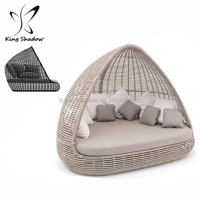 Hotel outdoor furniture leisure chair rattan sunbed outdoor daybed for swimming pool