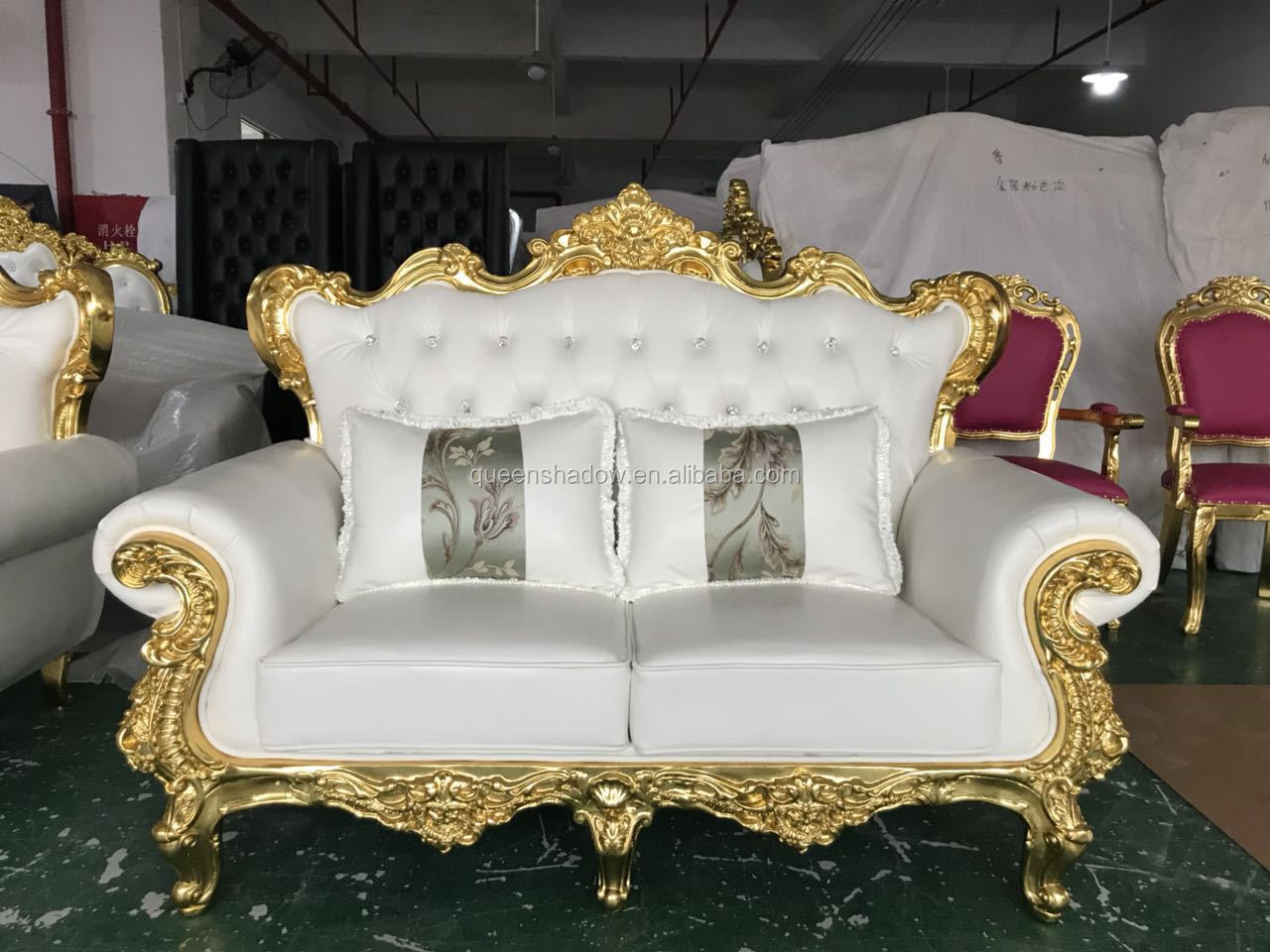 Hot sale Comfortable Queen throne sofa royal luxury chair for groom and bride for wedding and beauty salon furniture