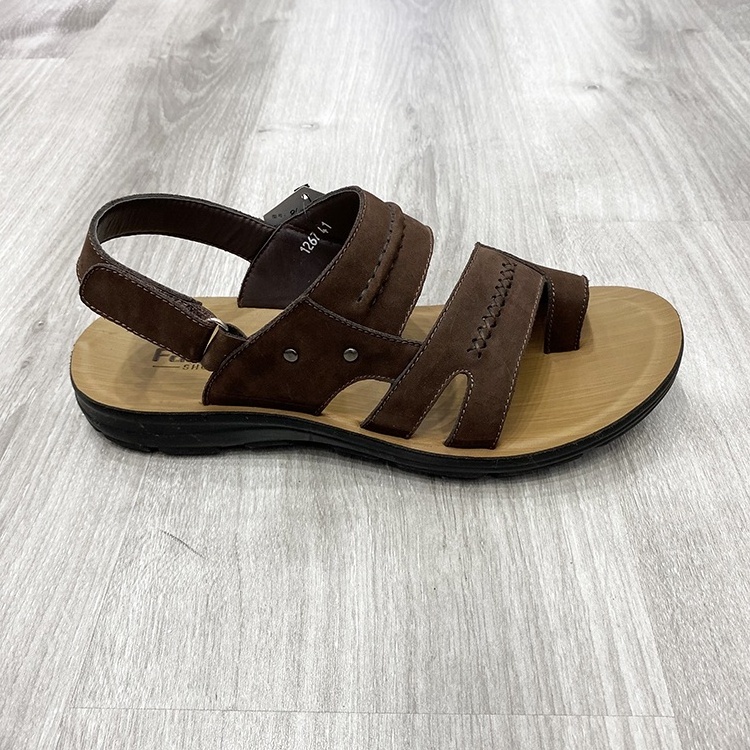 Arabic leather slippers men sandals hand-stitched leather sandals flip-flop men sandals