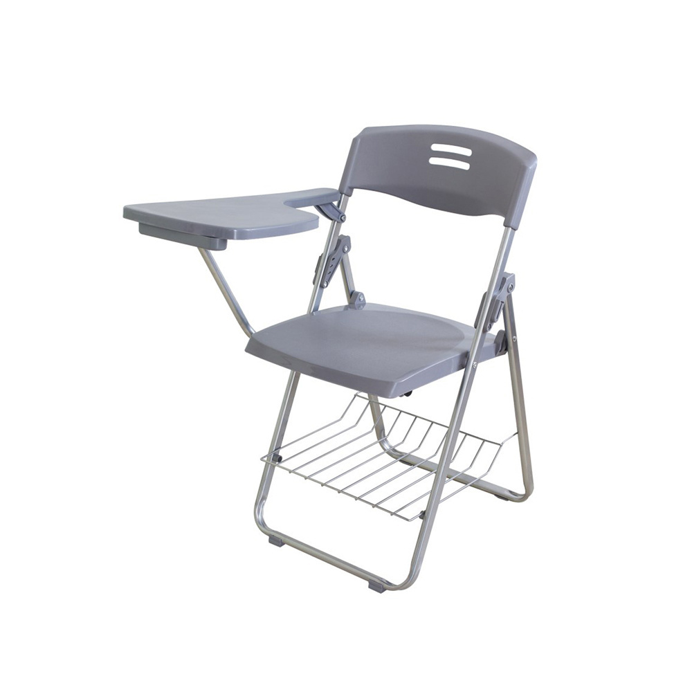 QS-FTC04 light weight Plastic folding chair training chair with writing pad tablet school chair