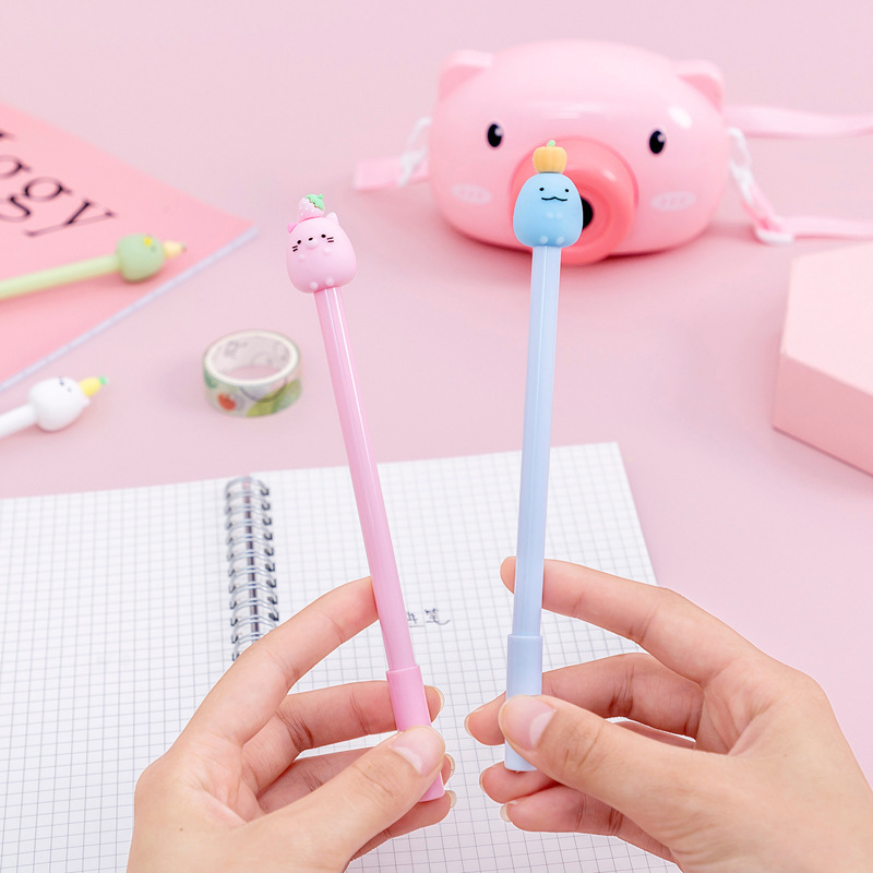 Creative cartoon cute  ear cat cat claw gel pen water pen black student gel pen stationery wholesale manufacturers