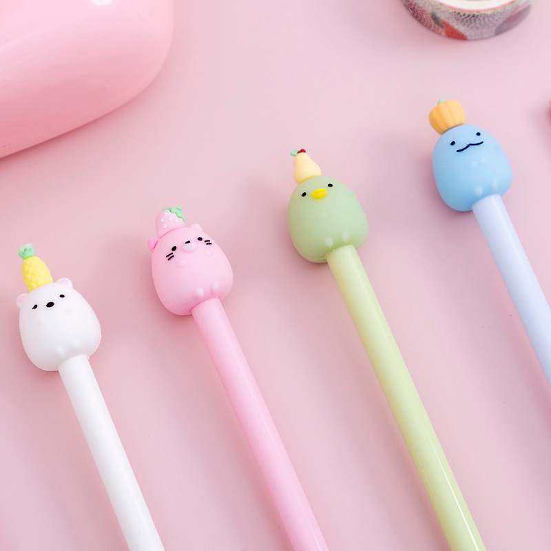 Creative cartoon cute  ear cat cat claw gel pen water pen black student gel pen stationery wholesale manufacturers