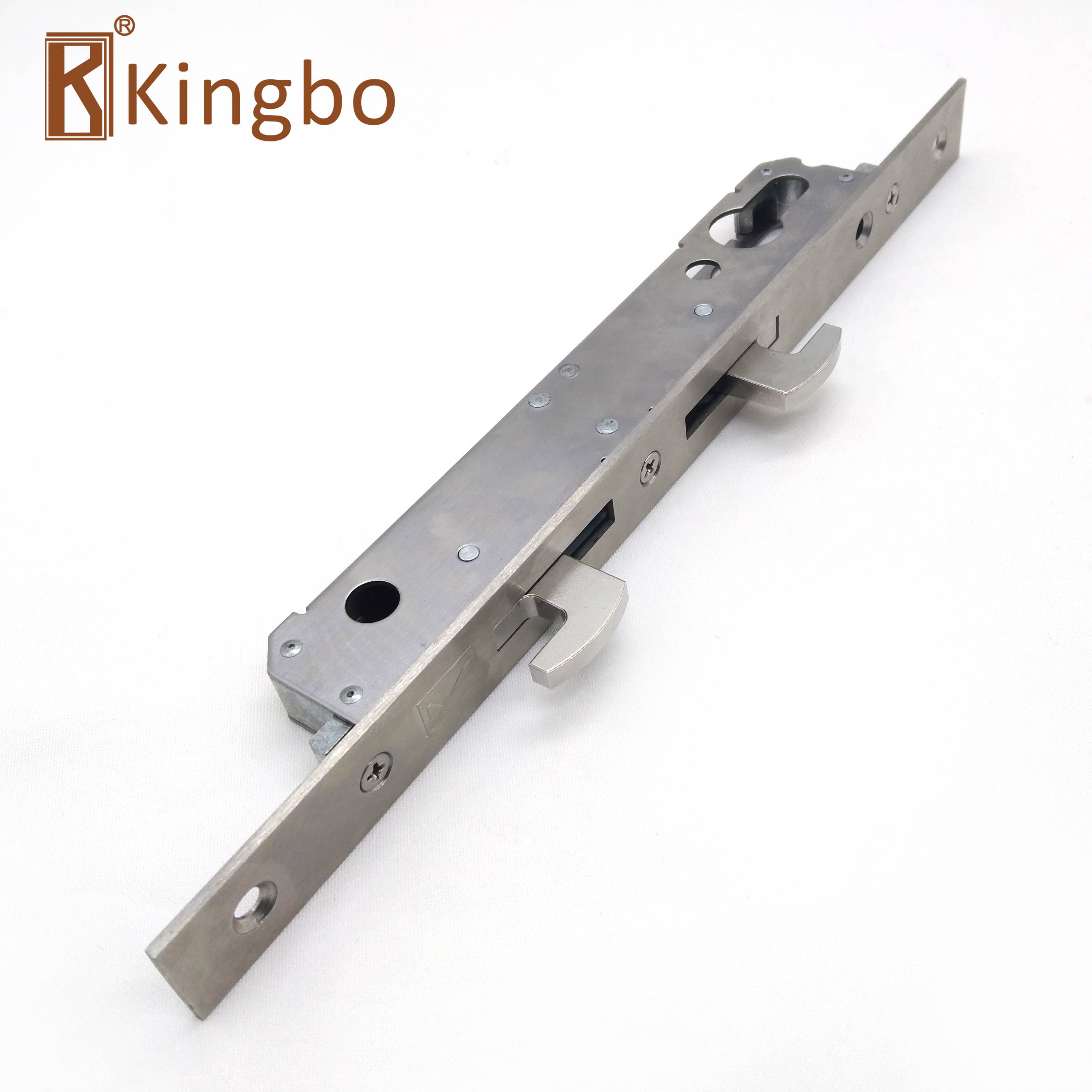 Slim Sliding Door Mortise Lock Body Double Hook SUS304 Lock Body without Cylinder Hole High-security Sliding Lock Body