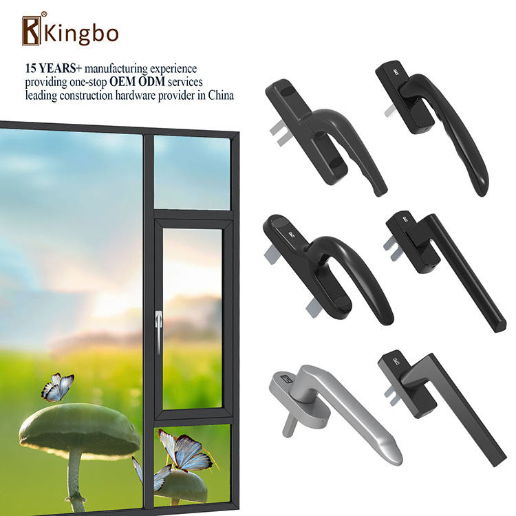 Tilt And Turn Window Handle Hardware Accessories Aluminium Appearance Top-Hung Multipoint Casement Stainless Steel Lock Flat