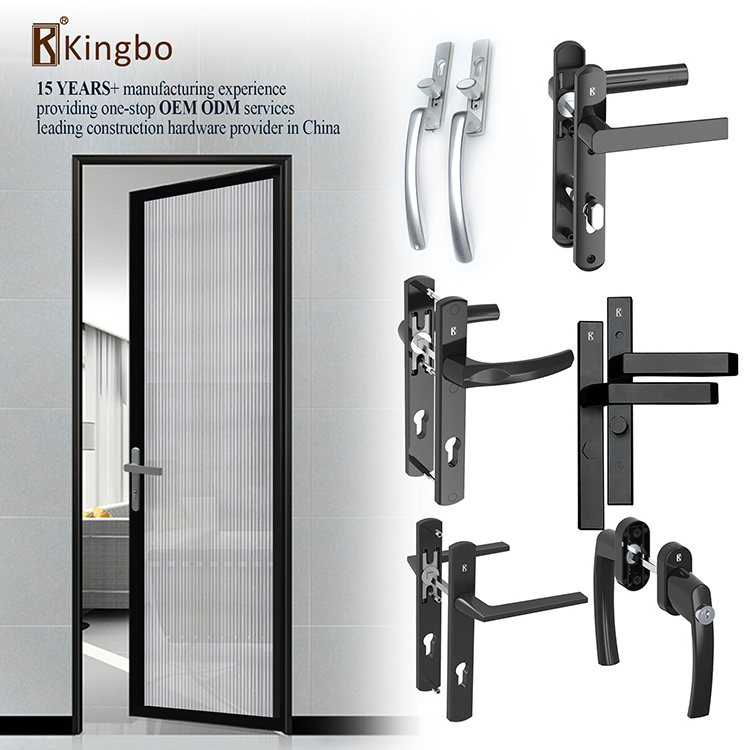 Door Handle and Lock Lever Gate German Design Gold Aluminum Accessories Brass Appearance Multipoint Glass Alloy Luxury Interior