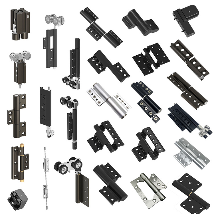 Door Hinge Heavy Duty Gate Self Closing Black Window Accessories Hydraulic Hardware Pivot Automatic Folding Aluminum Adjustable