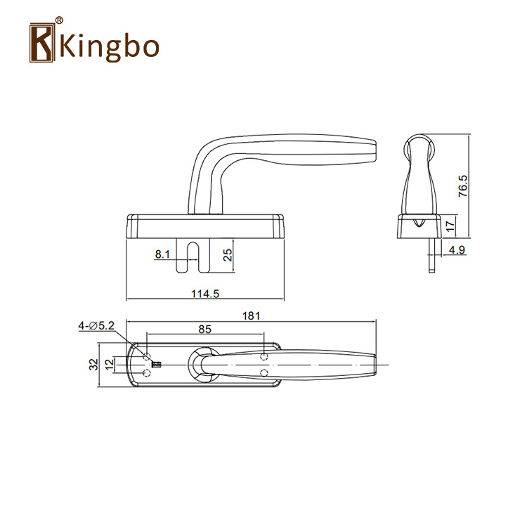 China furniture accessories secure window handle suitable for aluminum interior opening window hardware