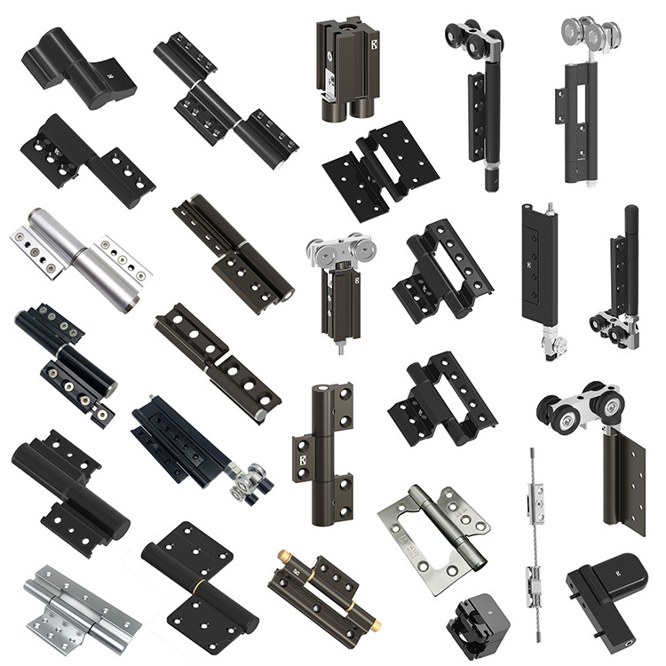 Hydraulic Hinge Self Closing Black Door Window Accessories Hardware Pivot Automatic Heavy Duty Folding Aluminum Adjustable Gate