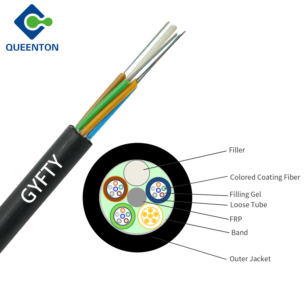 Manufacturing non-metal outdoor optic fiber cable GYFTY 24 core single mode G652D fiber optic cable/optic fibre cable