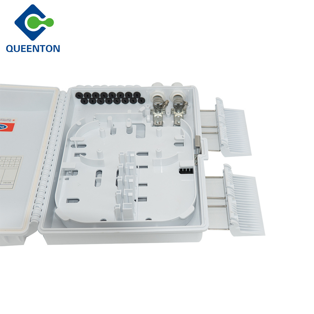 High Quality FTTH distribution box 16 core outdoor 16 ports white fiber distribution box with 1x16 plc splitter terminal box