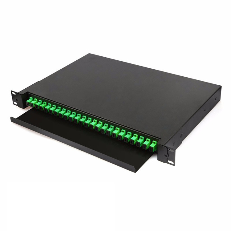 12/24/48 core ODF Fiber Optical Distribution Frame Rack Mount with Splicing Trays SC FC LC Adapters and Pigtails