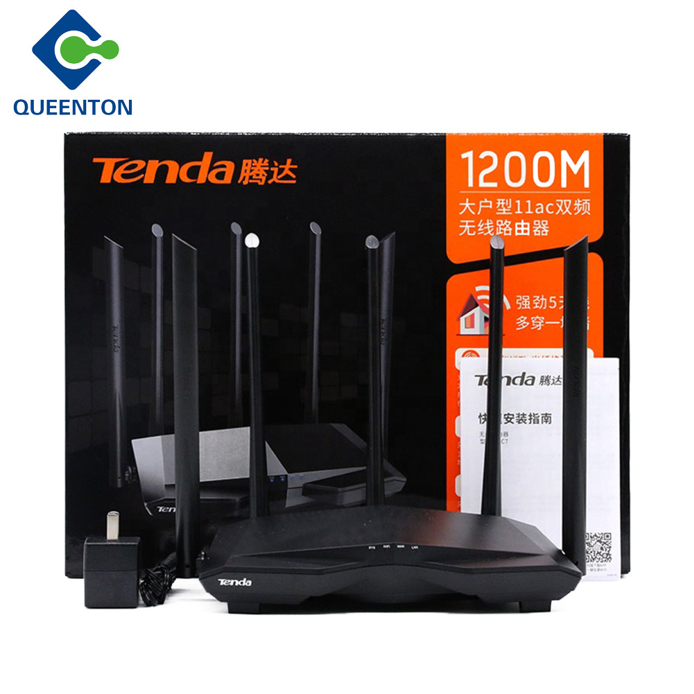 Tenda AC7 AC1200 Router Dual-Band wireless Network Extender WiFi router with High Gain 5 Antennas