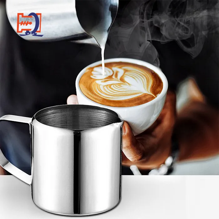 High Quality 350ml Stainless Latte Maker Frothing Steaming Coffee Jug Milk Pitcher  Coffee Milk Pitcher Measuring Jug