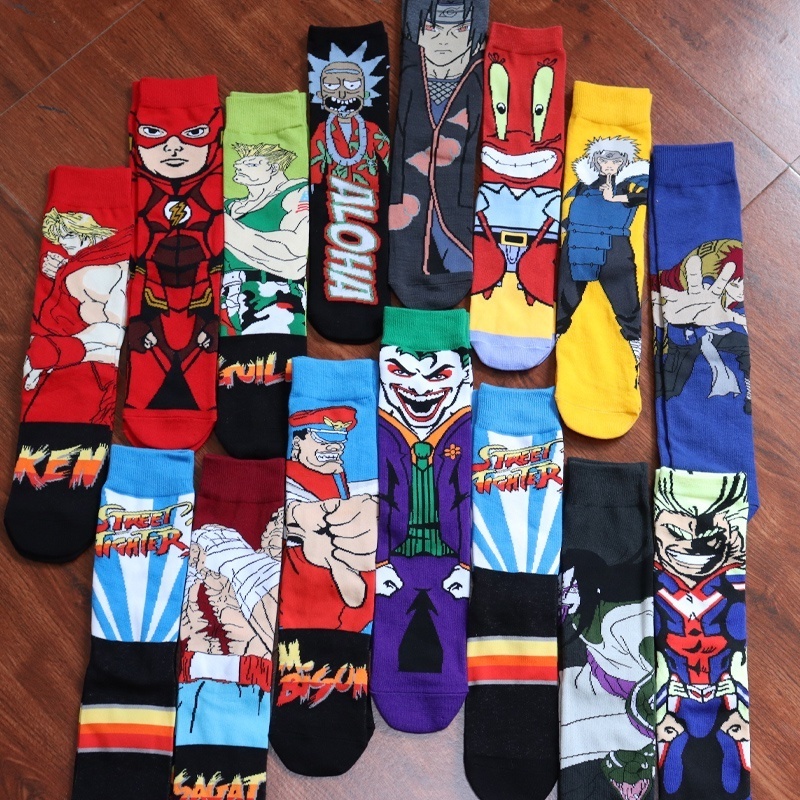 QUENTIN super hero mario socks marvel anime character comic socks cotton cartoon socks with animated designs wholesale