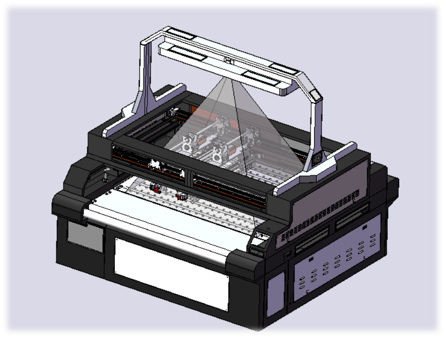 cloth/garment/textile/fabric laser cutting machine with CCCD camera and auto feeding