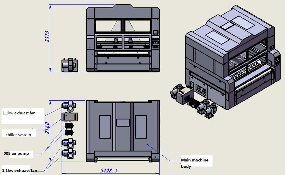 cloth/garment/textile/fabric laser cutting machine with CCCD camera and auto feeding