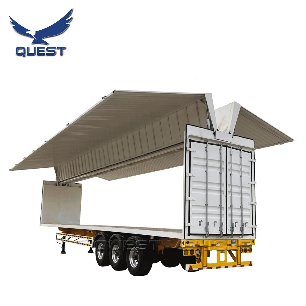 QUEST VEHICLE Wing Van Trailer 3 Axle 40ft Box Van opening Enclosed Cargo Semi Trailer for sale