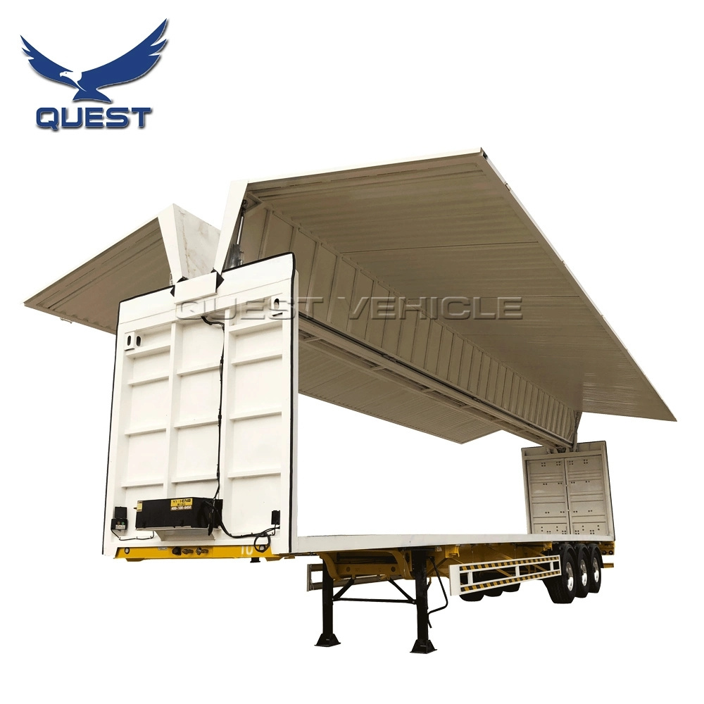 QUEST VEHICLE Wing Van Trailer 3 Axle 40ft Box Van opening Enclosed Cargo Semi Trailer for sale