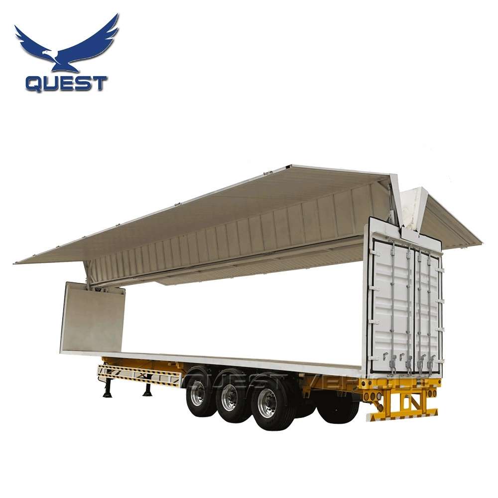 QUEST VEHICLE Wing Van Trailer 3 Axle 40ft Box Van opening Enclosed Cargo Semi Trailer for sale