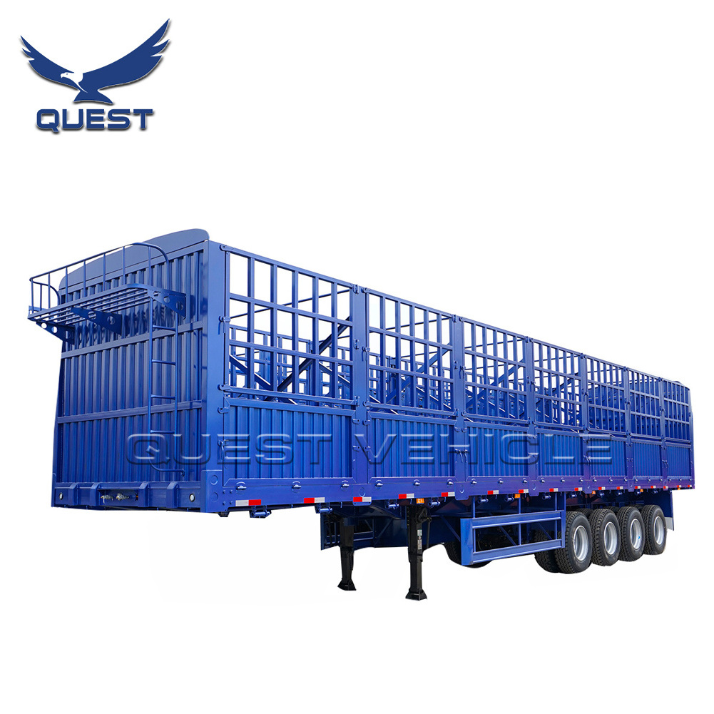 40ft 45ft 48ft Livestock Trailer | Animal Cattle Bulk Cargo Transport Fence Semi Trailer