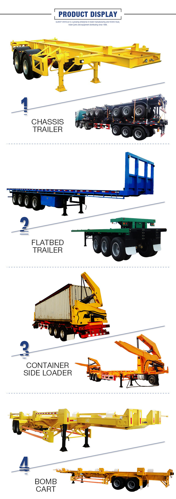 container chassis trailer heavy duty  bomb carts terminal trailer dock skeleton semi trailer  for transport