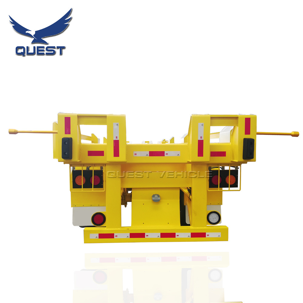 QUEST 2 axles 40 feet skeletal semi trailer 45ft Wharf container port terminal trailer bomb cart