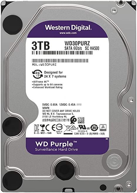 WD40PURZ HDD Hard Disk drive 4TB 8TB Surveillance Class Purple HDD SATA 6 Gb/s in Stock