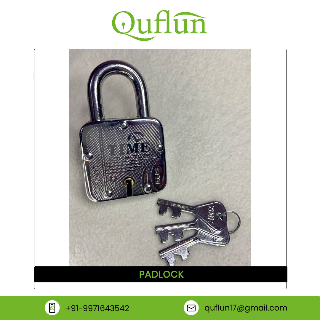 Good Quality Indoor and Outdoor Use Premium Lock Stainless Steel Polish Double Locking 3 Keys Manual Lock 50mm Padlock with Key