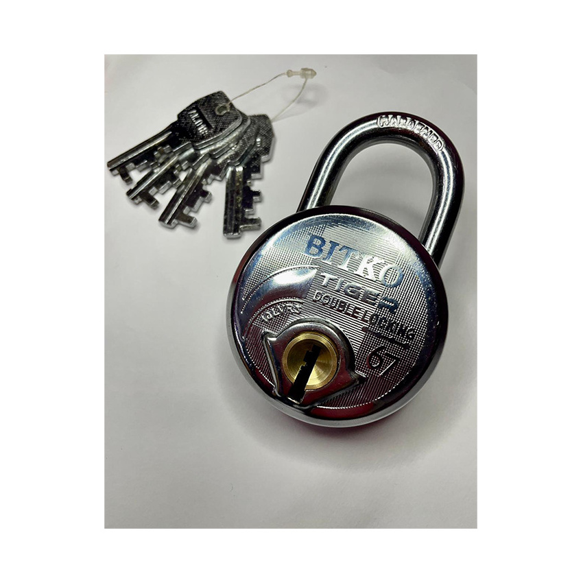 Top Selling Bitko 67 mm 4keys Heavy Duty Double Lock Hardened Shackle Door Padlock from Indian Supplier